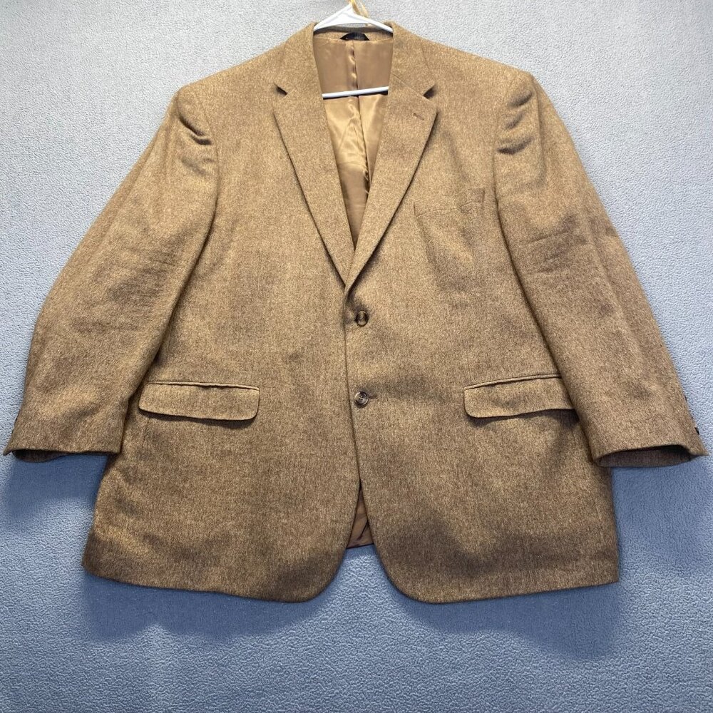 Andrew Fezza Men's Sport Coat Blazer Two Button Beige‎ 100% Camel Hair Size 52L
